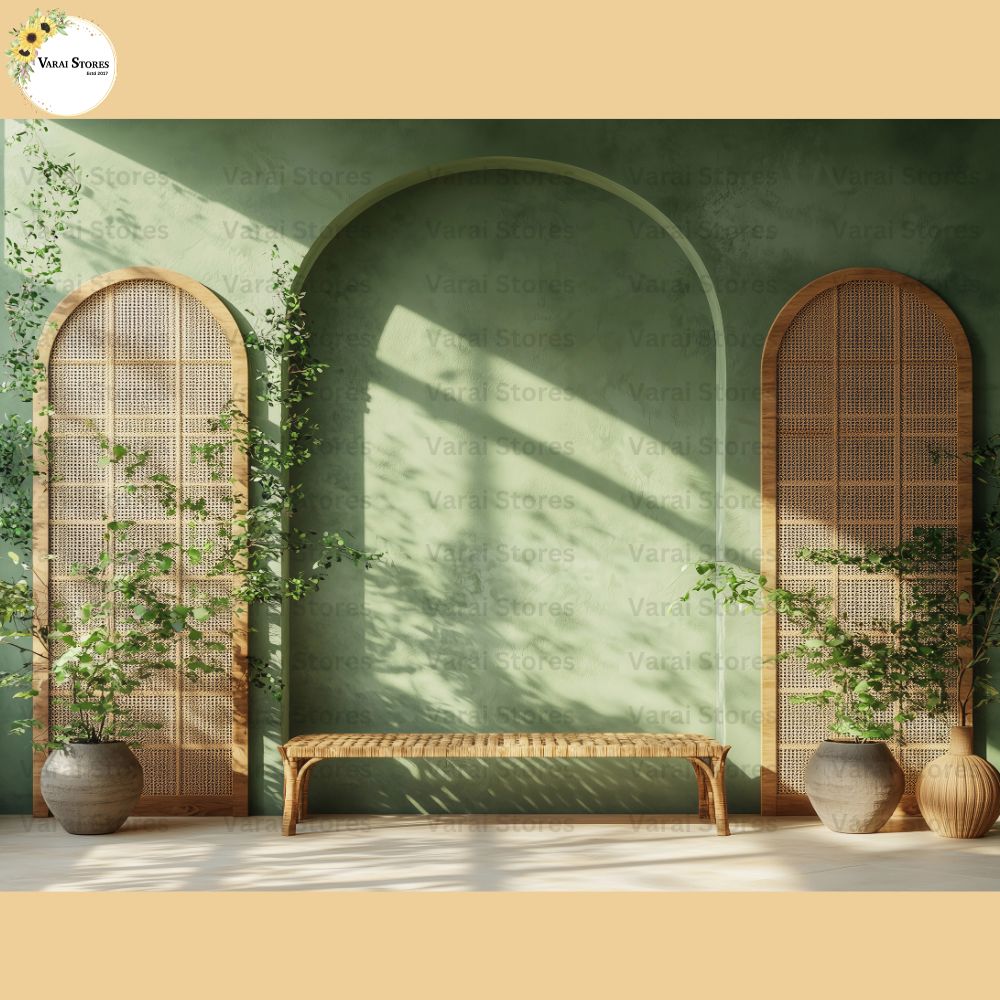 Green Bamboo Windows - Printed Baby Backdrop