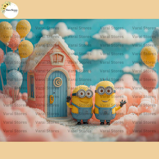 Minion Clouds - Printed Baby Backdrop
