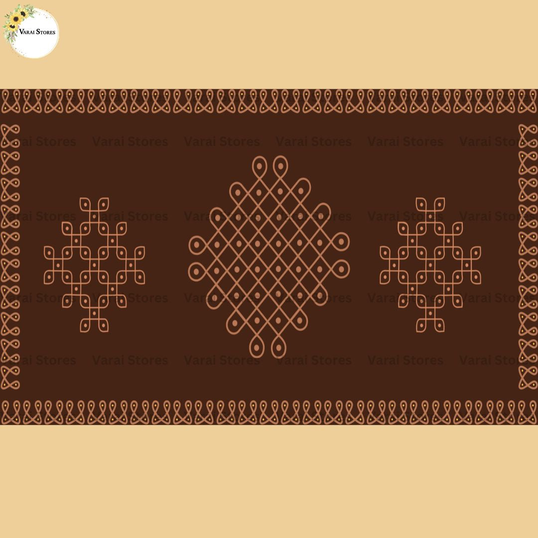 Triveni Sikku Kolam - Fabric Printed Backdrop (5x8) feet