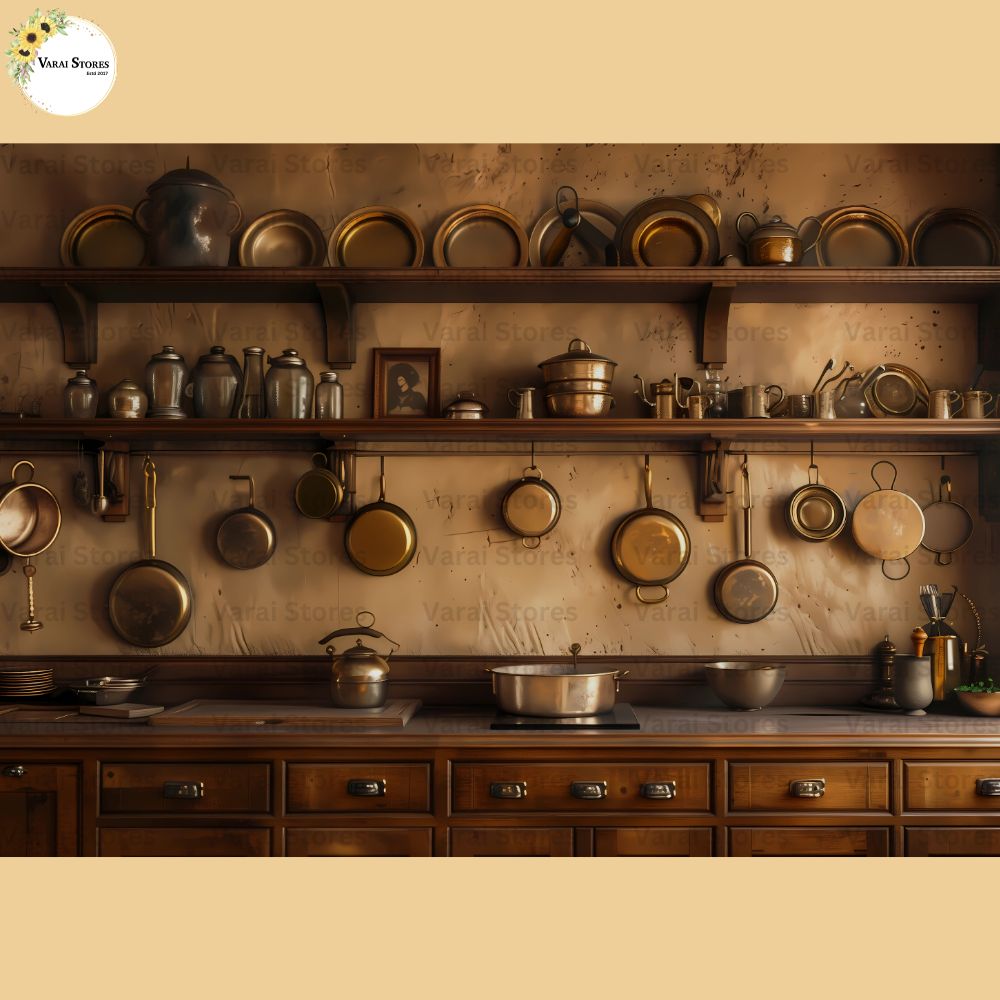 Brass Kitchen - Fabric Printed Backdrop (5x7) feet