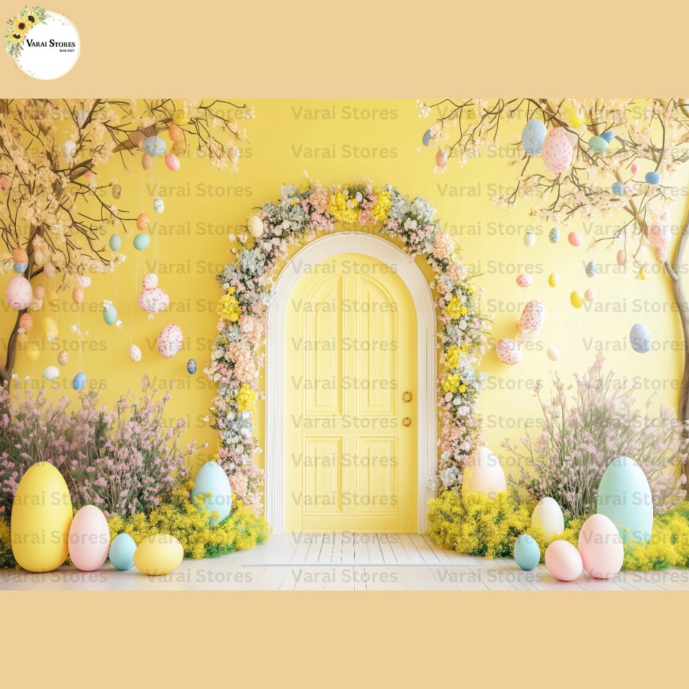 Yellow Pastel Castle - Printed Baby Backdrop