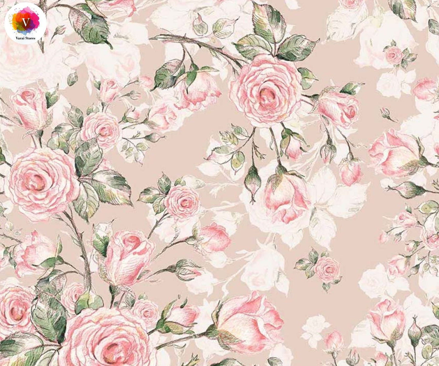 Peachy Rose 5×7 Feet Fabric Printed Backdrop