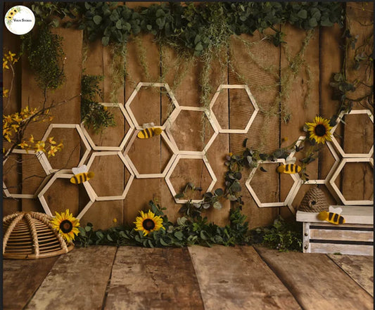 Honey Comb - 5×7 Feet Fabric Printed Backdrop