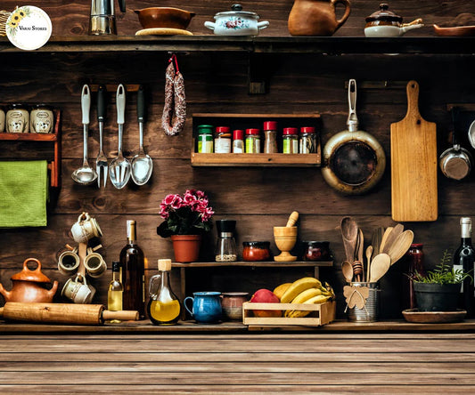 Antique Kitchen - 5×7 Feet Fabric Printed Backdrop