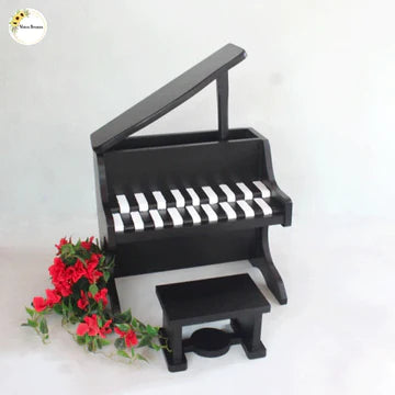 ELEGANT PIANO WITH STOOL BLACK