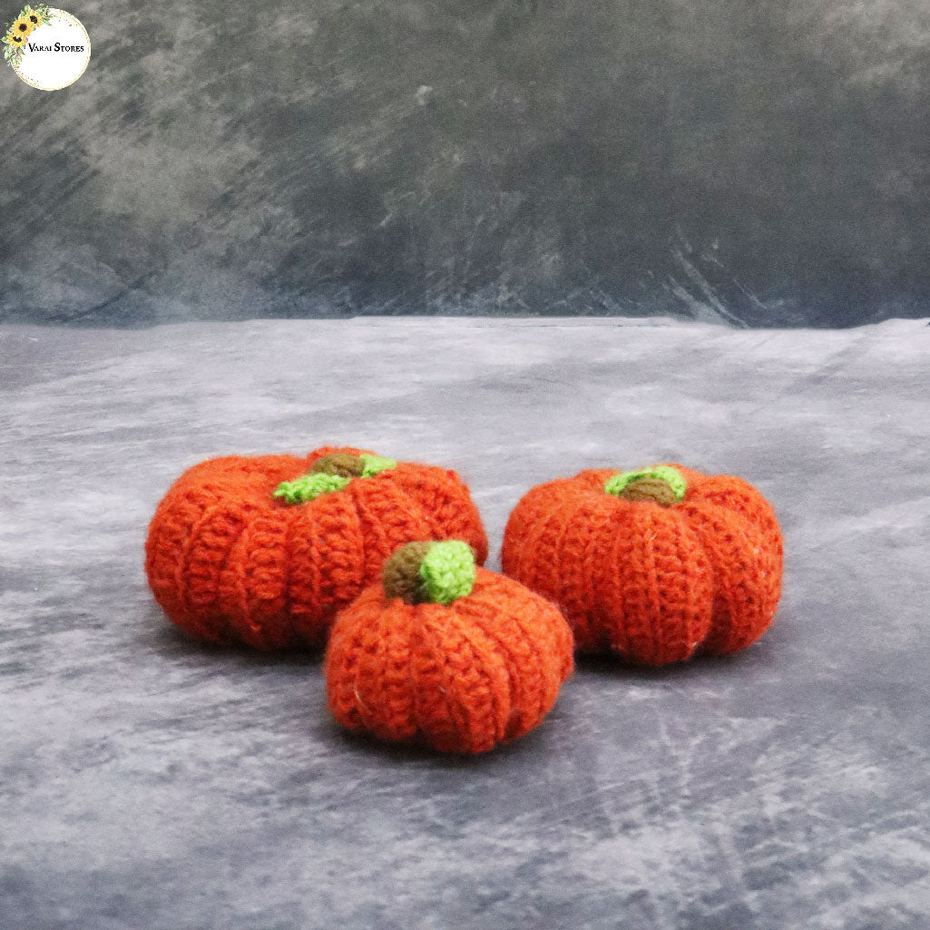 WOOLLEN PUMPKIN - SET OF 3