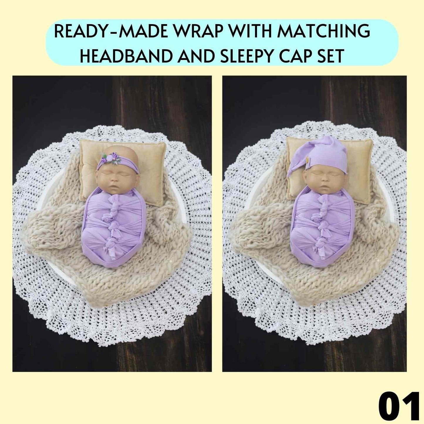 READY MADE WRAP - NEWBORN (PURPLE)