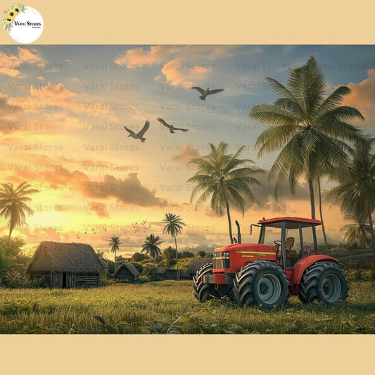 Tractor Farm  -   Fabric Printed Backdrop (5x7) feet