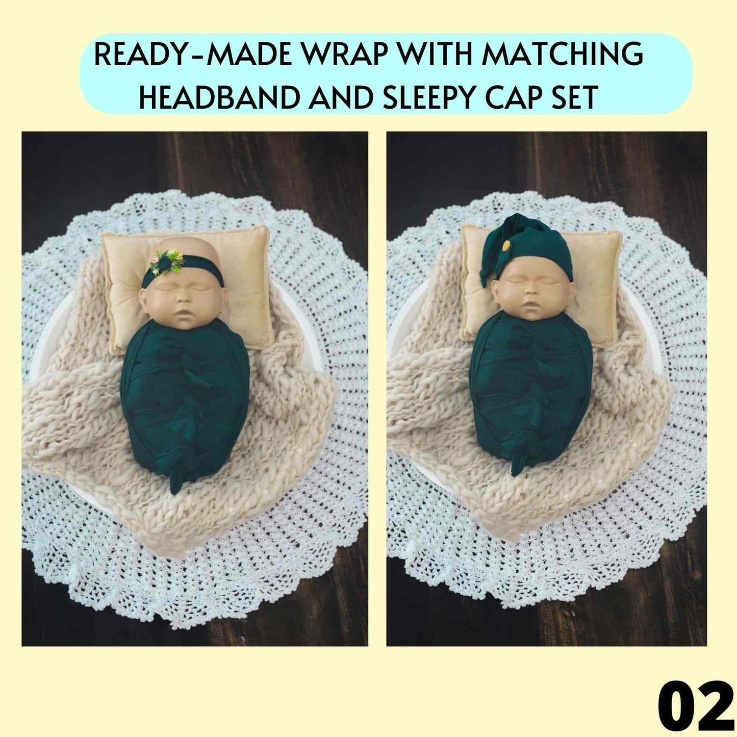 READY MADE WRAP - NEWBORN (GREEN)