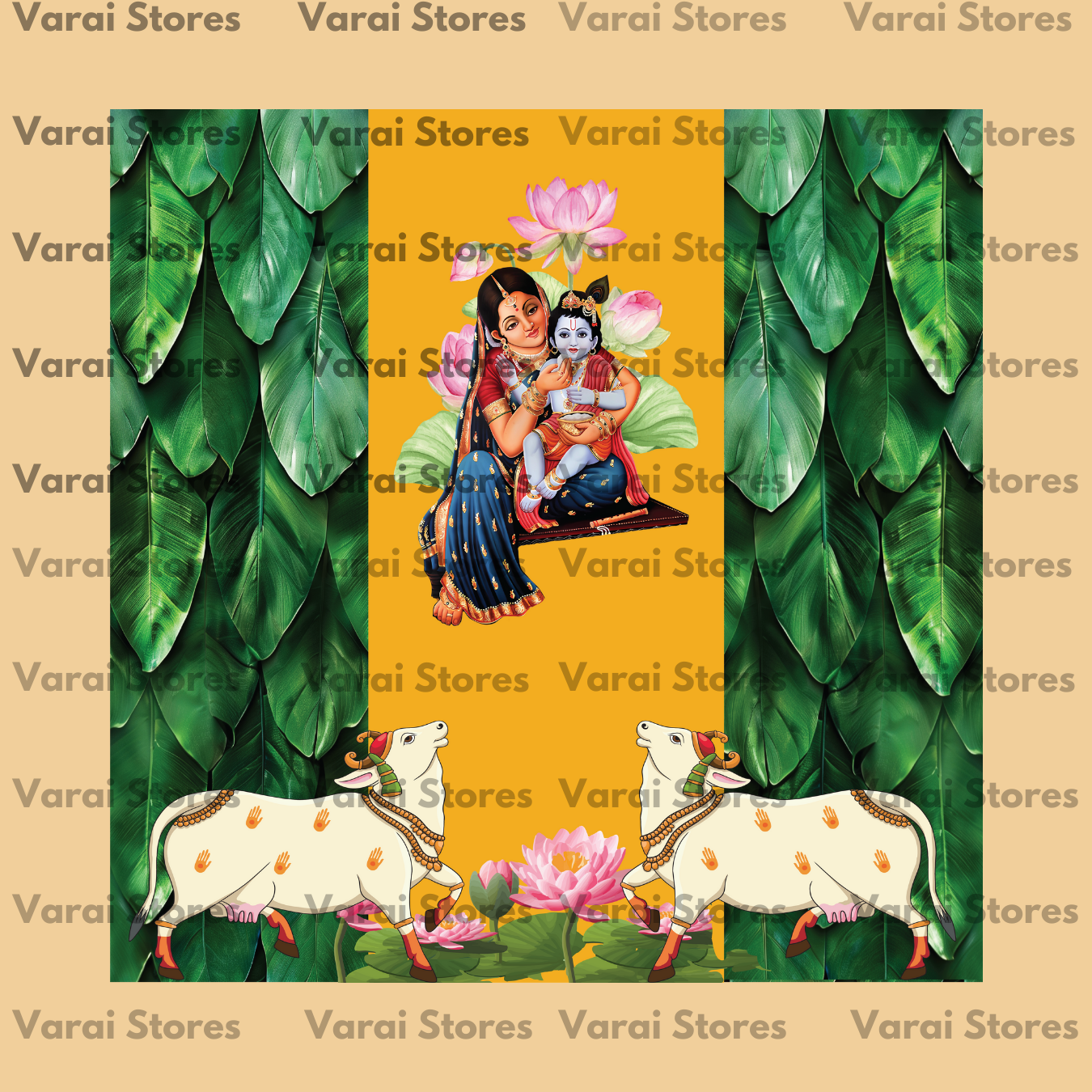 Annaprasana with banana leaf - Fabric (8x8) feet