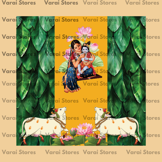 Annaprasana with banana leaf - Fabric (8x8) feet