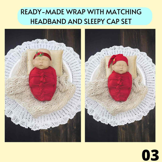 READY MADE WRAP - NEWBORN (RED)