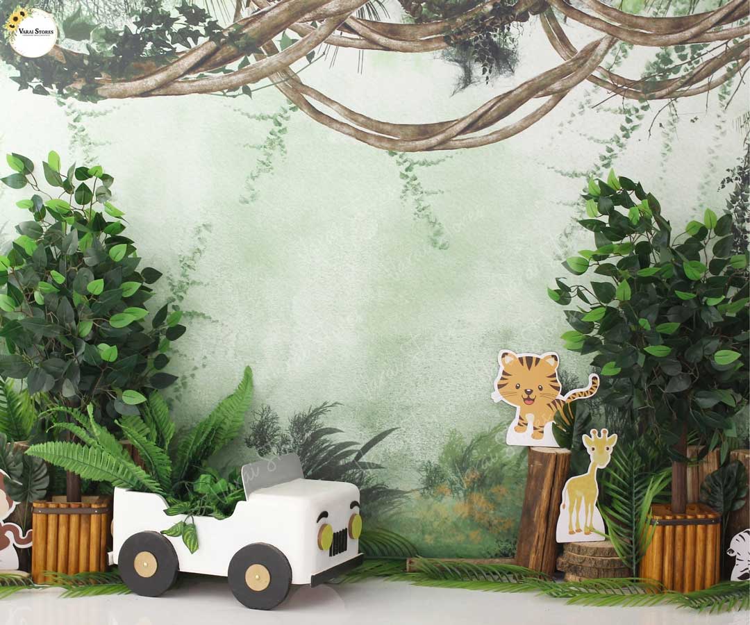 Jungle Jeep 5×7 Feet Fabric Printed Backdrop