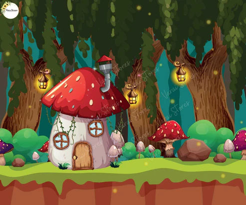 Mushroom land - Printed Baby Backdrop