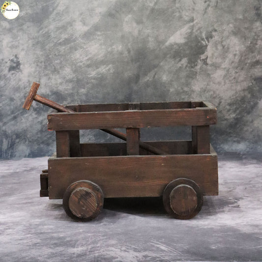 WOODEN CART WITH DETACHABLE HANDLE