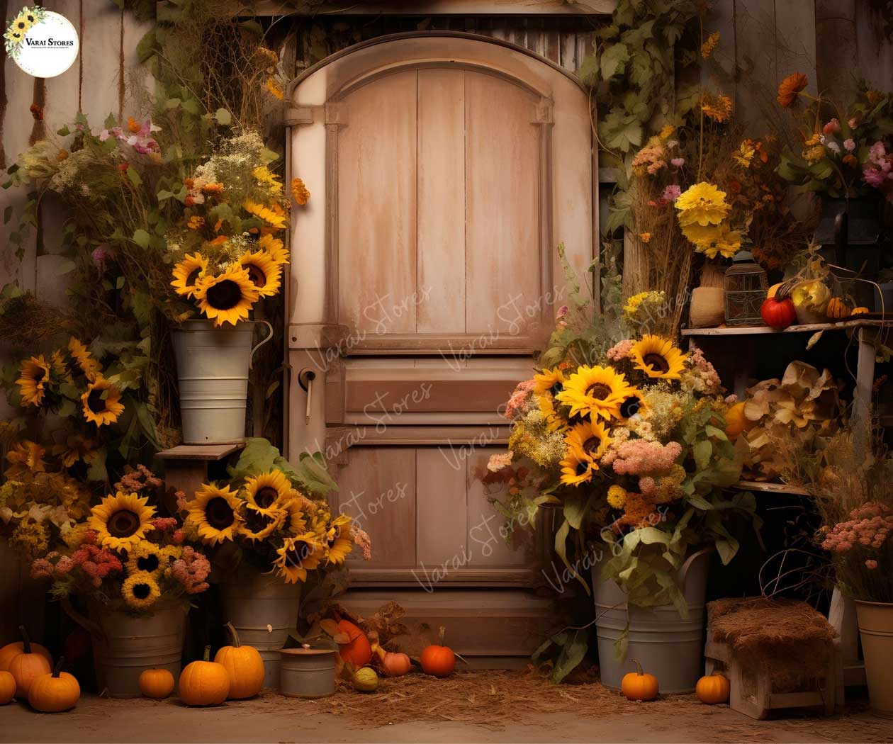 Sunflower Doorway 5×7 Feet Fabric Printed Backdrop