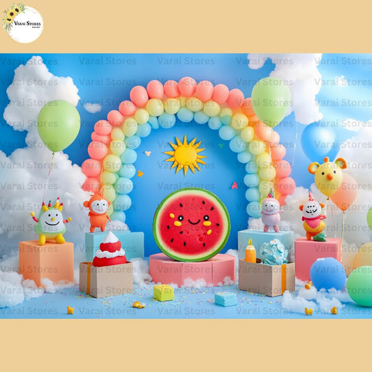 Cocomelon Balloon - Printed Baby Backdrop