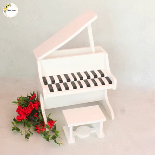 ELEGANT PIANO WITH STOOL SET - WHITE