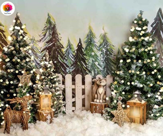 White Snow 5×7 Feet Fabric Printed Backdrop