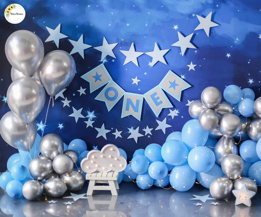 Blue Blast -  5×7 Feet Fabric Printed Backdrop