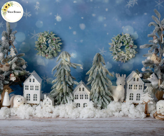 Winter House - 5×7 Feet Fabric Printed Backdrop