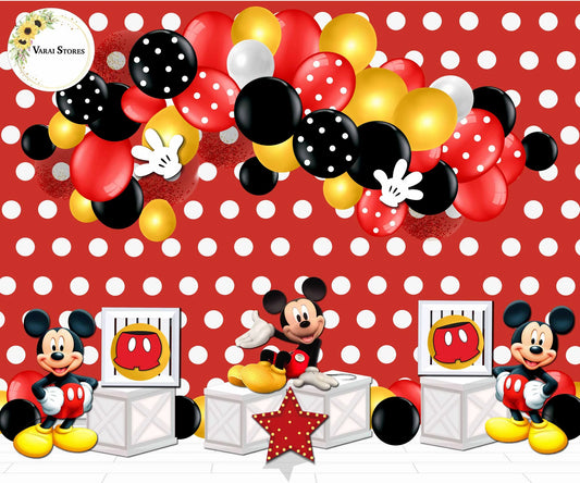 Mickey Mouse -  5×7 Feet Fabric Printed Backdrop